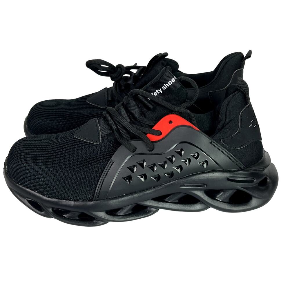 SUADEX Steel Toe Shoes for Men 11 Women 12.5 Sneakers Safety Work Shoes Black